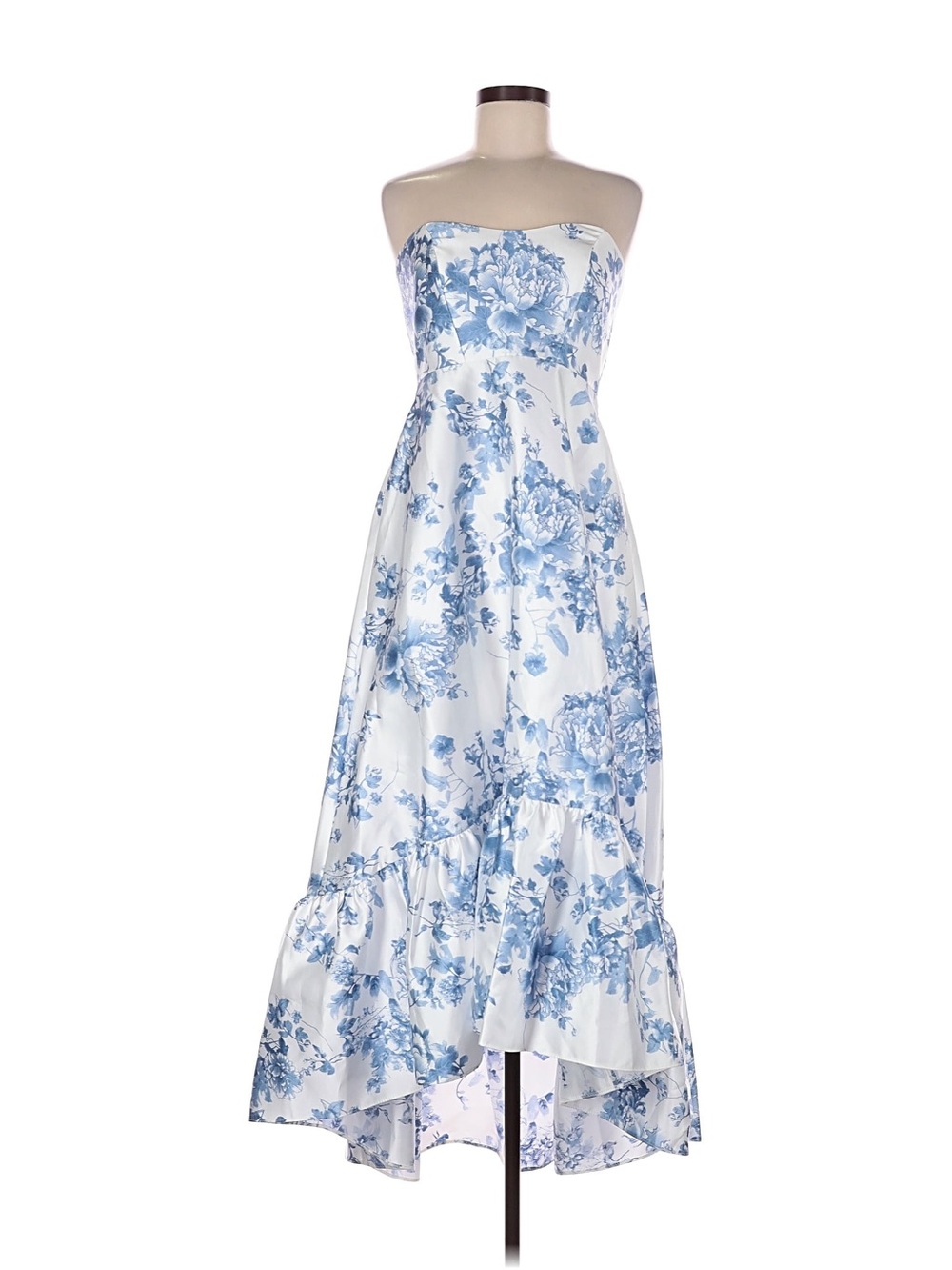 NWT ALFRED SUNG 8R Cottage Rose-Larkspur sleeveless gown